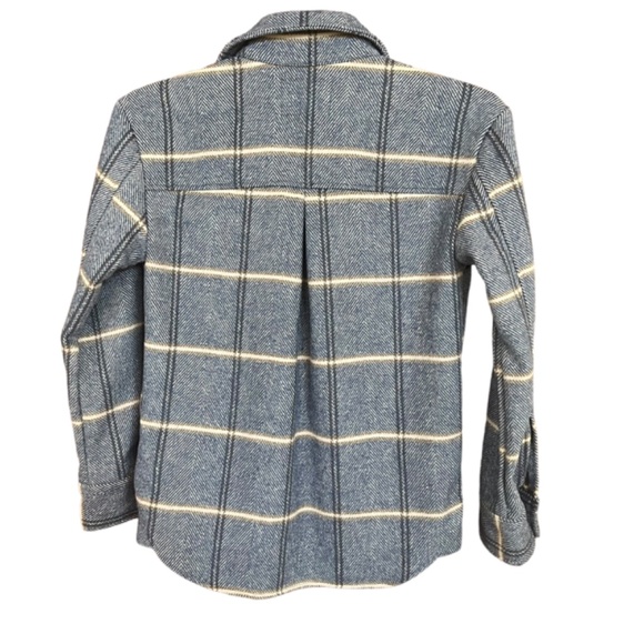 Jason Maxwell Blue & Tan Plaid Button Up Heavyweight Shirt Jacket Size S - Picture 2 of 10